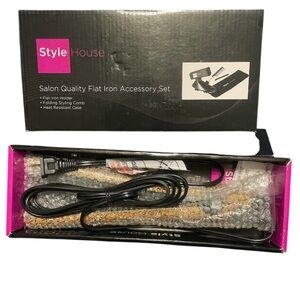 Style House Pro Negative lon
Hair Styling Flat Iron 1.25" W/ Ac-
cessories